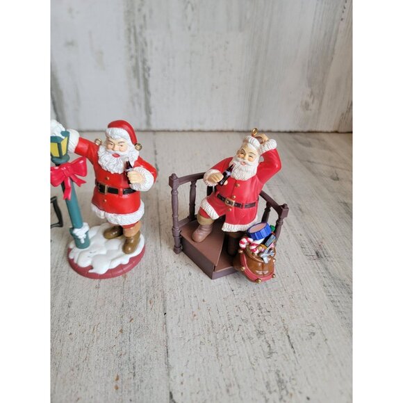 Coca-Cola Santa Claus elf helper variety ornament Xmas set - Picture 4 of 10